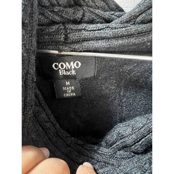 COMO Black Gray Pullover Turtleneck Sweater‎ Medium - Picture 4 of 5